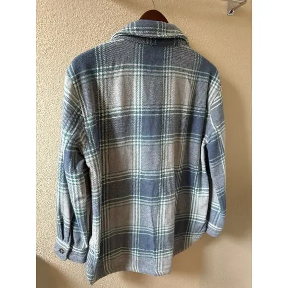Member's Mark Women's Shacket, Light Blue Plaid, Size XSmall - Picture 3 of 14